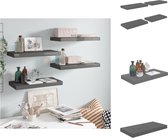 vidaXL Wandplankenset - Trendy honingraat MDF en metalen frame - 50 x 23 x 3.8 cm - Hoogglans grijs - Wandsteun