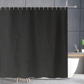 Douchegordijn zwart, polyester textiel, waterafstotend, wasbaar, schimmelwerend, voor de badkamer thuis, 200 x 200 cm