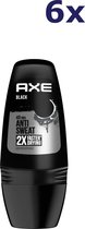 Axe Déodorant Roll-On Homme Noir 50 ml - Pack économique 6 unités