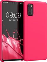 kwmobile telefoonhoesje geschikt voor Samsung Galaxy A41 - Hoesje met siliconen coating - Smartphone case in neon roze