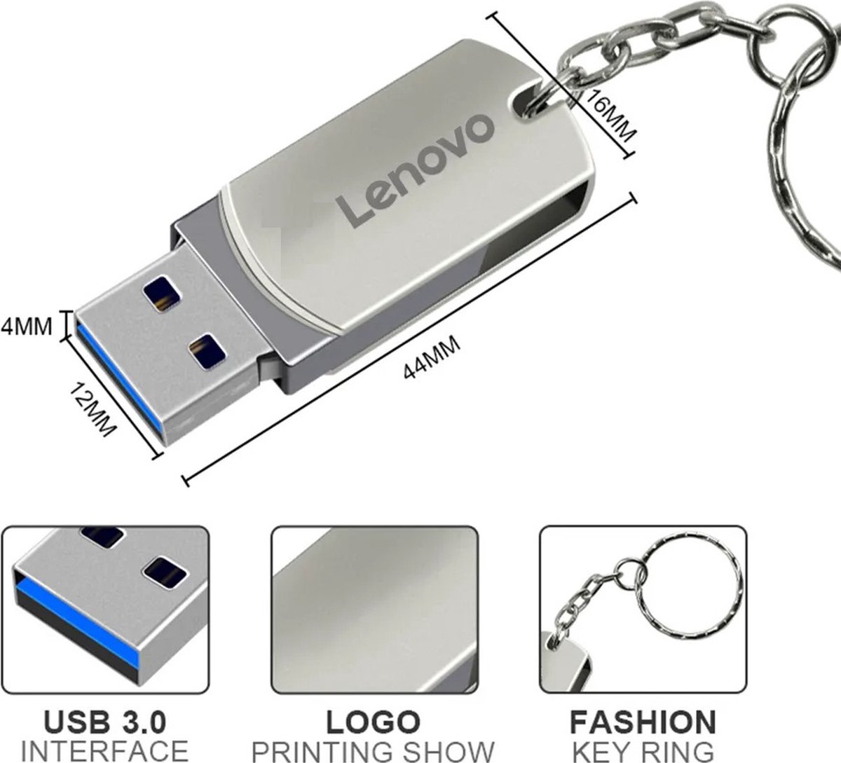 Clé USB 3.0 clé USB 1 To haute vitesse clé USB 2 To métal étanche