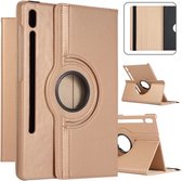 360 graden draaibare stand cover Hoes voor Samsung Galaxy Tab S8 Plus 2022 / S7+/ S7 Plus / Tab S7 FE 5G 12.4 inch 2020 - Hoesje met Auto Wake Sleep voor SM-X800/X806/T733/T736/T738/T970/T975/T976 - goud
