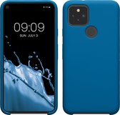kwmobile telefoonhoesje geschikt voor Google Pixel 5 - Hoesje met siliconen coating - Smartphone case in rifblauw