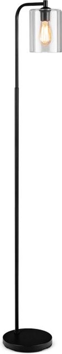 Vloerlamp - Industrieel - Staande lamp - Leeslamp - Stalamp - Modern Vloerlamp woonkamer - Staande lamp slaapkamer - Zwart - Ø25 x 168H cm