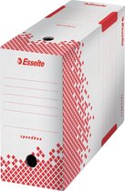 25 x Esselte Speedbox 15 Duurzame Archiefdoos - 15x25x35cm - A4 - 100% Recyclebaar - Rood/wit