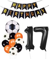 Ballon numéro 17 | Snoes Champions Voetbal Plus - Forfait Ballons | Orange et noir