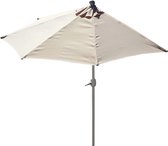 Parla halfronde parasol balkonparasol UV 50+ polyester/aluminium 3kg ~ 270cm crème zonder voet