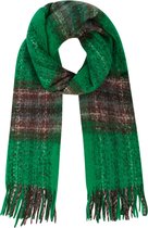 Groene gekleurde Wintersjaal Plaid - Dikke Warme Sjaals - Gekleurde Gestreepte print - Groen