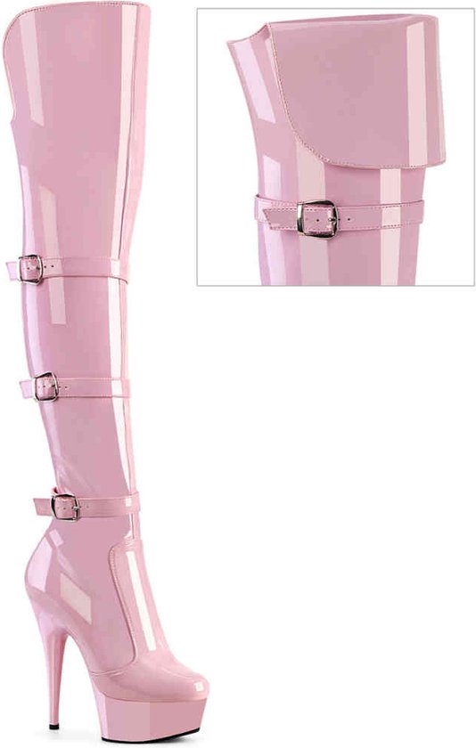 Pleaser - DELIGHT-3018 Plateau overknee Laarzen - US - Shoes - Roze