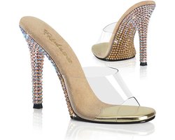 Fabulicious - GALA01DMM Muiltjes met hak - US 7 - 37 Shoes - Transparant/Goudkleurig