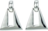 Behave Dames oorbellen- oorbellen driehoek hanger- zilver-kleur
