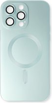 Apple iPhone 15 Hoesje Blauw, Met Lensbeschermer - Magsafe - Magneet Case Met Ring en camera cover