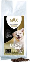 Max Puppy Rice & Salmon – Nourriture pour chiens – Morceaux pressés pour chien – Nourriture pour chien – Nourriture Puppy – 3 kg