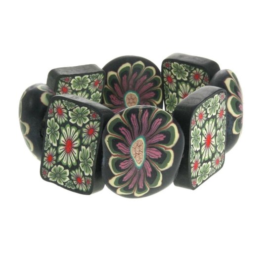 Behave Artistieke armband met bloemenprint