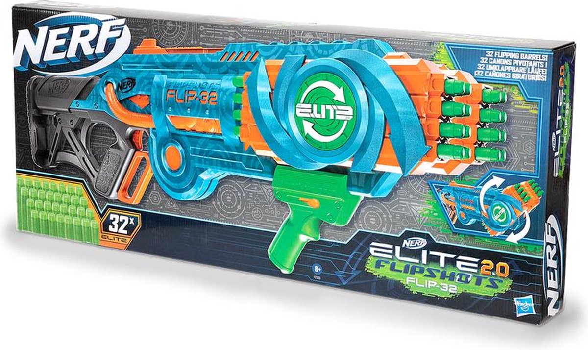 NERF Elite 2.0 Flipshots 32 Blaster - Pistolet jouet - Chargeur