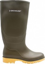 Rubberen regenlaarzen | merk Dunlop | heren en dames | kleur groen | 100% waterdicht