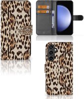 Book Cover Geschikt voor Samsung Galaxy S23 FE Smartphone Hoesje Leopard