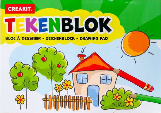 CREAKIT. Tekenblok A4 – Tekenpapier – A4 Formaat – 24 Vellen – 120 gram – Wit papier
