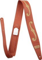Gretsch F-Holes Leather Strap Orange and Tan - Gitaarband