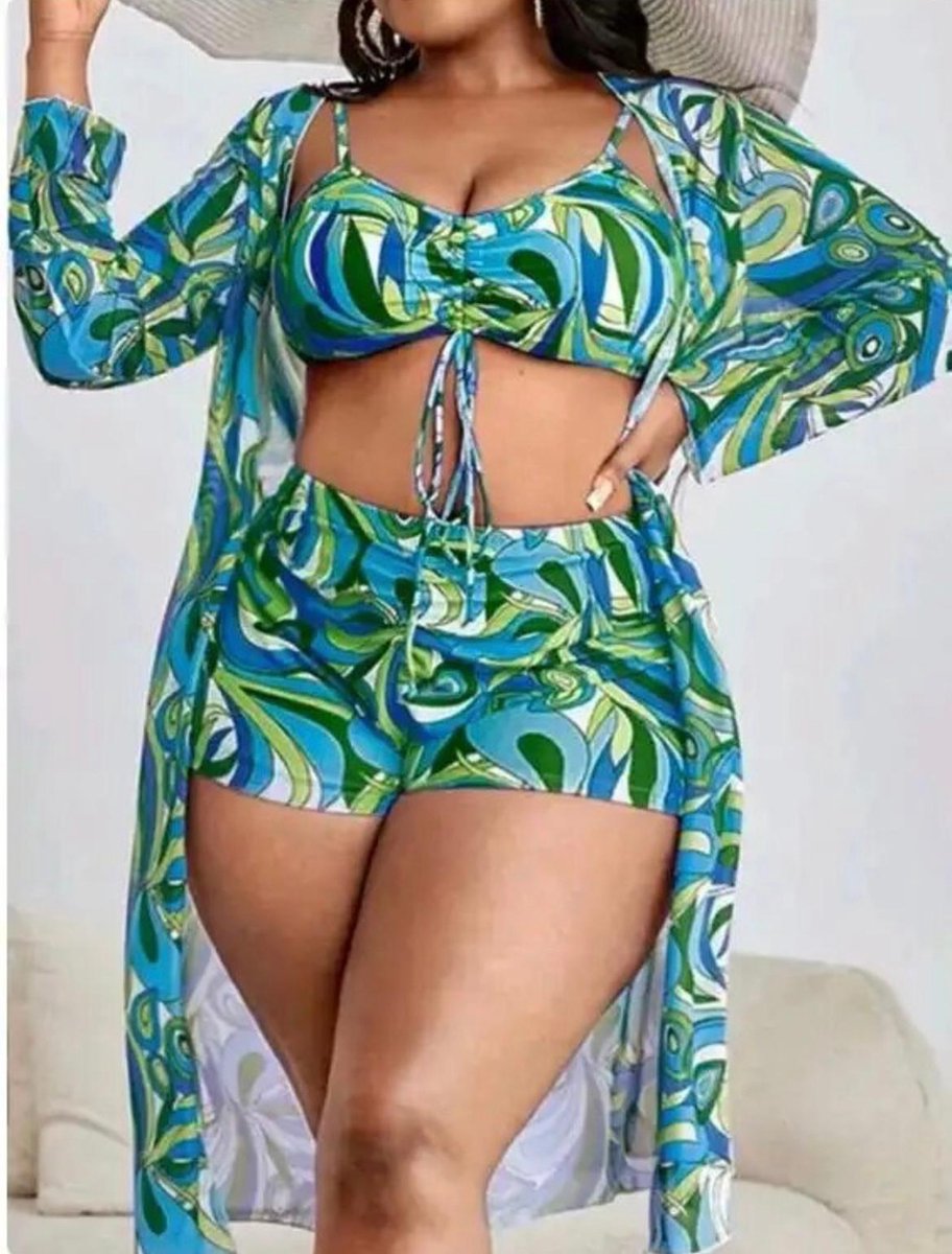 Hanna Nikole Tankini voor dames, grote maten, tweedelig badpak, sleutelgat, badjurk met zwemshorts, buikweg, badmode met verstelbare borstkoordjes en schouderbandjes, strandmode, Blauw kleurverloop