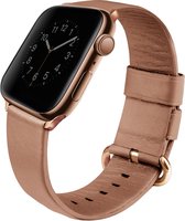 Leren Armband Voor Apple Watch Series 1,2,3,4 en 5 - 38 MM & 40 MM Horloge Band Strap - iWatch Schakel Polsband Leer - UNIQ MONDAIN – Roze / Koraal Roze