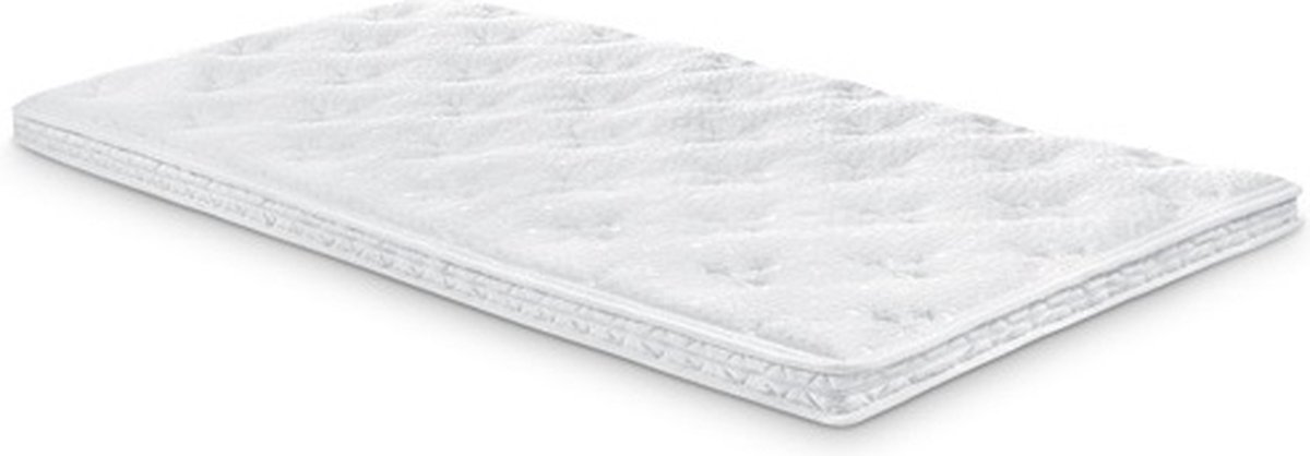 MatrasDirect Topdekmatras Solid - 200x210 - 11 cm dik - Anti-Allergie - Afritsbare en wasbare hoes Wit