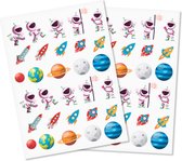 Stickers 2 Vellen - Astronauten & Raketten & Planeten - Scrapbook Hobby DIY Stickervellen - 1.7-4,2cm - 60 Stuks
