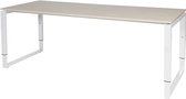 Verstelbaar Bureau - Domino Plus 200x80 grijs - wit frame