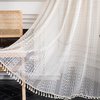 Set of 2 Vintage, Country House Style Crocheted Curtains, Boho Cotton Lace Curtains with Tassels, Curtains for Living Room, Bedroom, Outdoors, 150 x 200 cm, Beige
