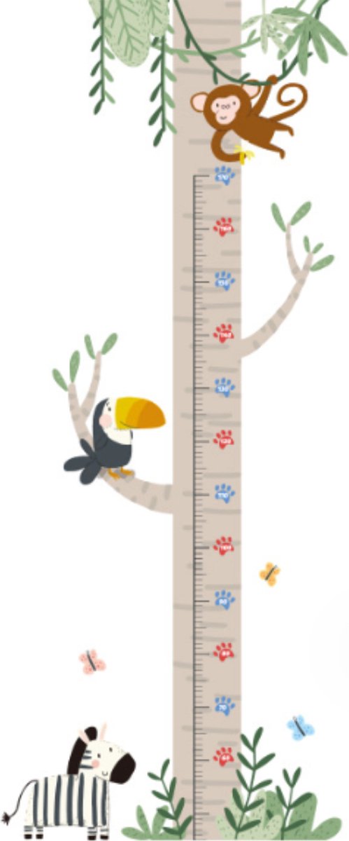 groeimeter sticker - muursticker groeimeter - groeimeter kinderkamer - babykamer decoratie -meetlat kinderen