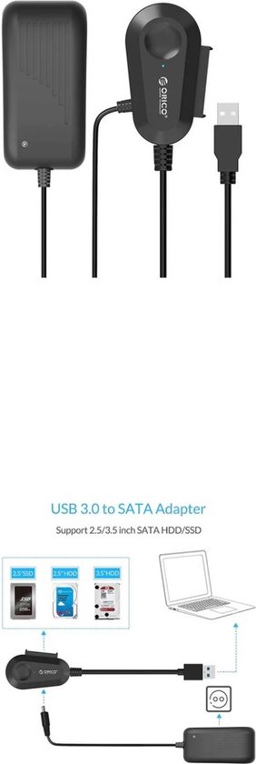 ORICO - USB 3.0 naar SATA Adapter voor 2,5/3,5 inch HDD/SSD