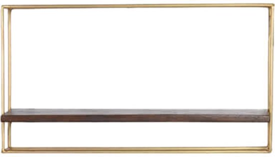 Wandrek - mat goud wandrek - houten plateau - by Mooss - Breed 65cm