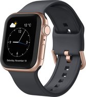 By Qubix Soft siliconen bandje met gespsluiting - Donkergrijs - Geschikt voor Apple Watch 42mm - 44mm - 45mm - Ultra - 49mm - Compatible Apple watch