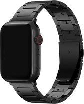 By Qubix Titanium band - Zwart - Geschikt voor Apple watch 42mm - 44mm - 45mm - 49mm