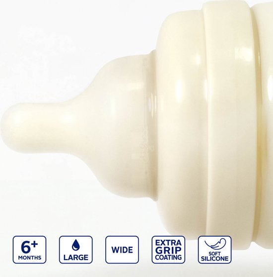Difrax Flessenspeen Wide voor brede babyflessen - Maat Large - 2 stuks van Difrax — afbeelding 2