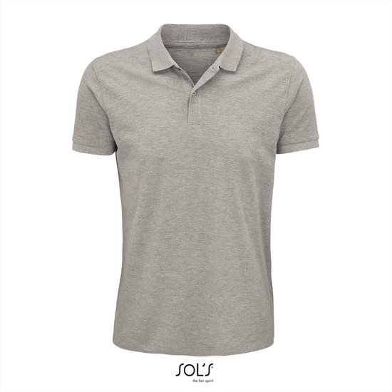 2 Pack SOL'S - Planet Polo - Heather Grey - 100% Biologisch Katoen - M