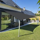 Rectangular sun sail, 2.5 x 3.5 m, waterproof sun protection awning, colour anthracite, 95% UV protection, for outdoor use, garden