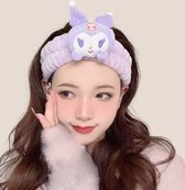 Sanrio Kuromi - Cosmetische hoofdband - Cosmetische haarband - Hoofdband - Make-up haarband- Haarband - Bandeau - Plush - Pluche - Kawaii - badstof