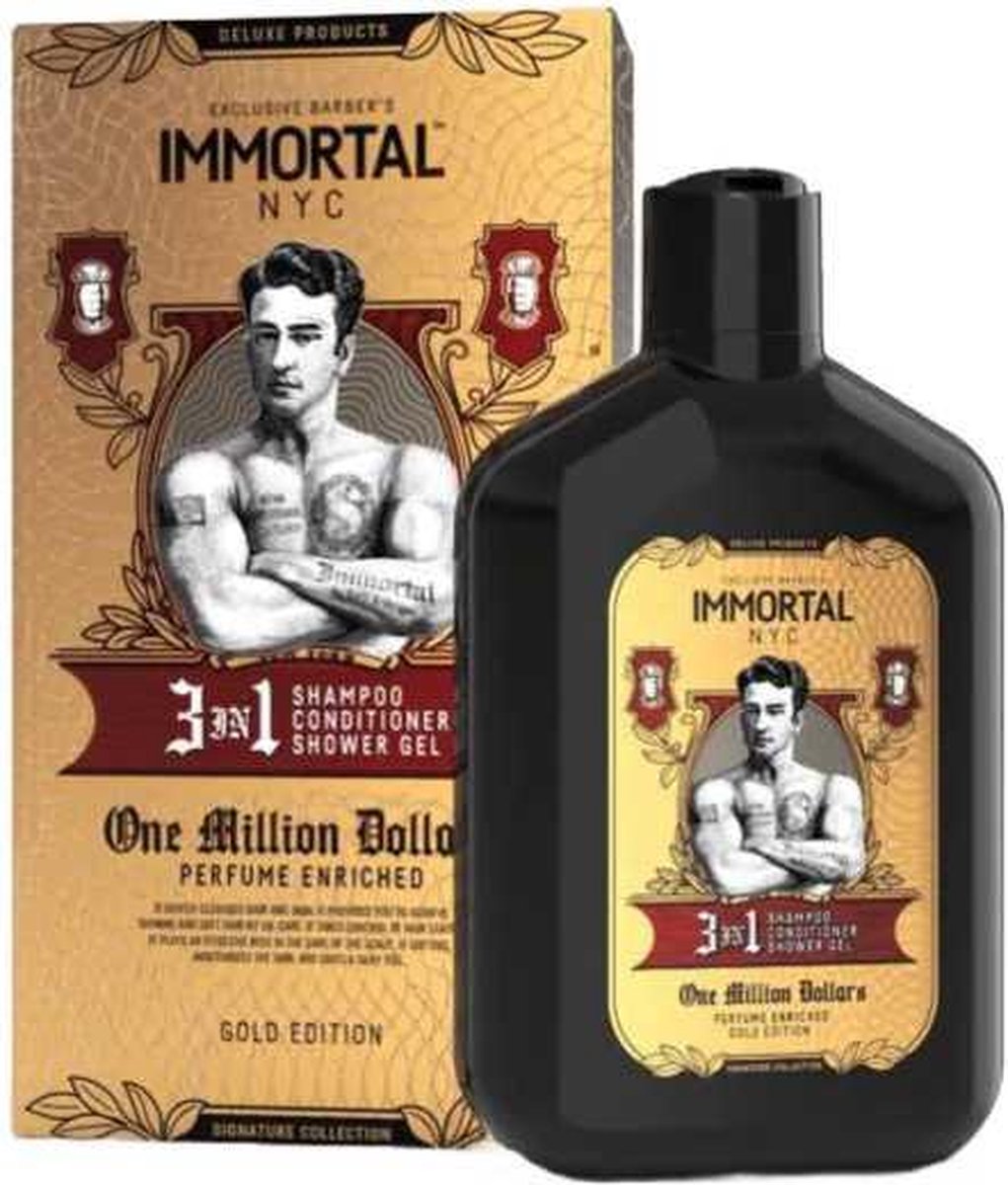 Immortal NYC - Exclusive - PB One Million - 3 in 1 One Million Dollars - Shampoo + Conditioner + Douchegel - 500 ml