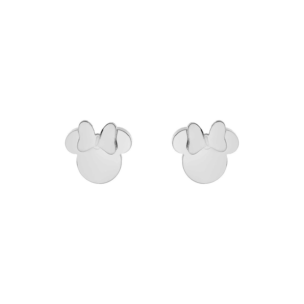 Disney 4-DIS029 Minnie Mouse Oorbellen - Minnie Oorknopjes - Disney Sieraden - 6,9x7,5mm - Staal - Hipoallergeen - Zilverkleurig