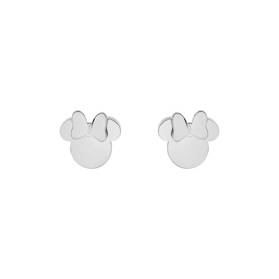 Disney 4-DIS029 Boucles d'oreilles Minnie Mouse - Clips d'oreilles - Bijoux Disney - 6,9x7,5 mm - Acier - Hypoallergénique - Couleur argent