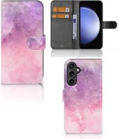 Telefoonhoesje Geschikt voor Samsung Galaxy S23 FE Flipcase Pink Purple Paint