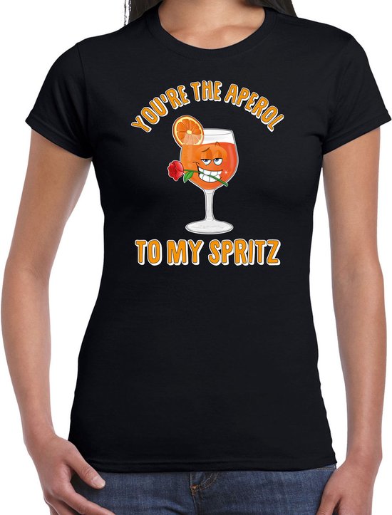 Bellatio Decorations T-shirt après ski femme - aperol to my spritz - noir - après ski/sports d'hiver S