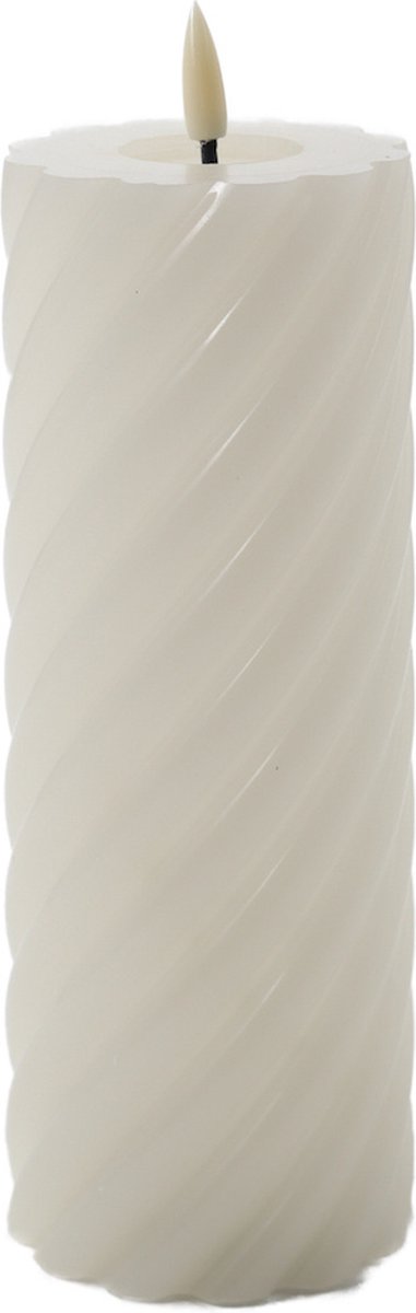 Mansion atmosphere swirl led kaars ivoor 20x7,5cm v2