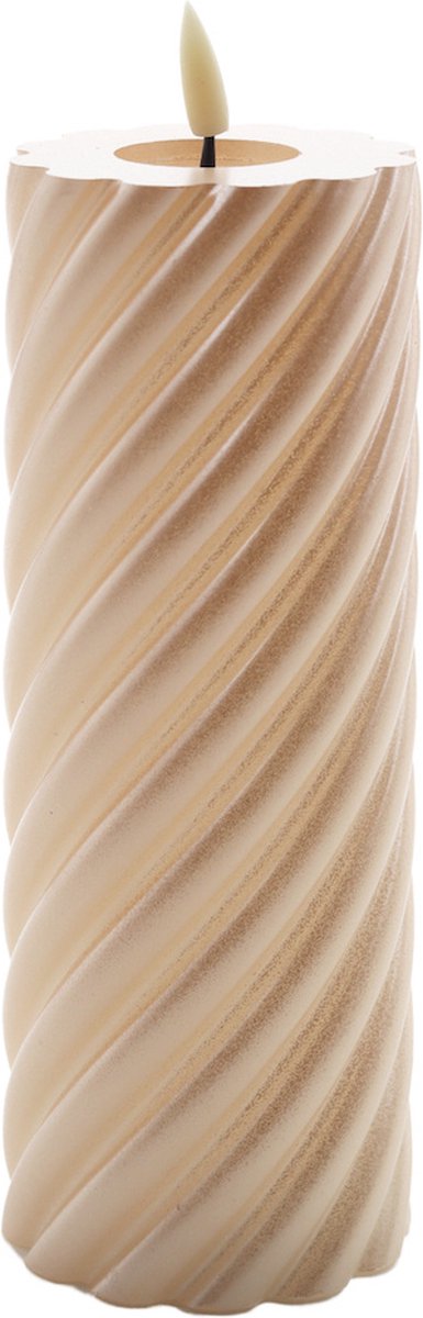 Mansion atmosphere swirl led kaars champagne 20x7,5cm