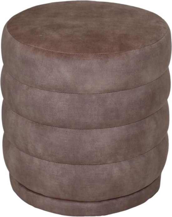 Foto: Fletcher poef 45x45x40 cm lever velours poef rond velvet zitzak poef rond poef rond grijs poefs rond poef velvet 