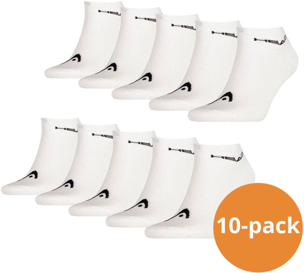 HEAD Sneaker Sokken 10 paar sneakersokken Unisex Wit