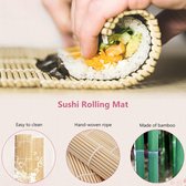 Sushi Bamboemat Set van 3, Natuurlijk Bamboe Sushi Roll Mat voor Maki Sushi, Beginner Sushi Making Kit
