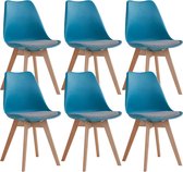 Set van 6 Stoelen - Eetkamerstoel - Eetkamerstoelen - 6 stuks - 6 stoelen - Blauw