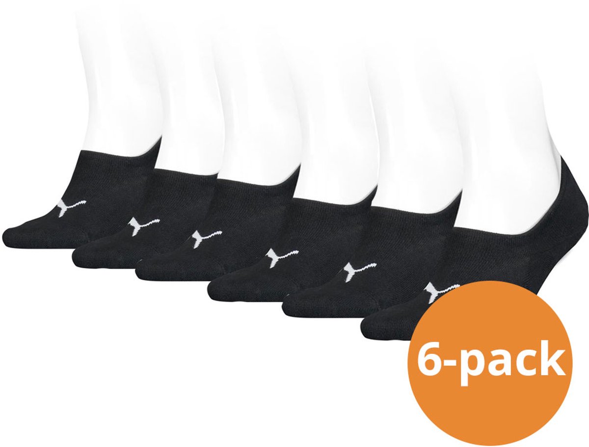 Puma Footies High Cut – Unisex Invisible Sokken – 6 Paar – – 39/42 Zwart